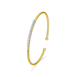 Gold over Sterling CZ Cuff Bracelet