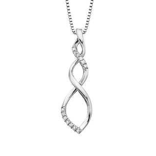 Sterling Silver Diamond Spiral Pendant