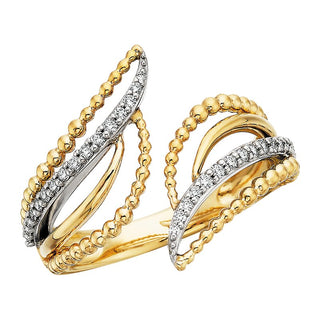 10K Two Tone Open Bypass Ring