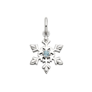 Sterling Silver Blue Topaz Snowflake Charm