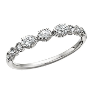 14k White Gold Pear and Oval Diamond Band
