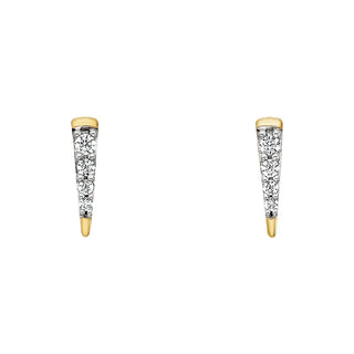 10k Yellow Gold Diamond Spike Earrings