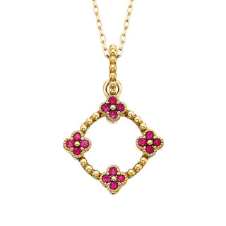10K Yellow Gold Ruby Quatrefoil Pendant