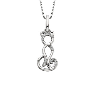 White Topaz Cat Necklace