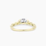 Twisted Band Diamond 14K Yellow Gold Ring, two rings shown together