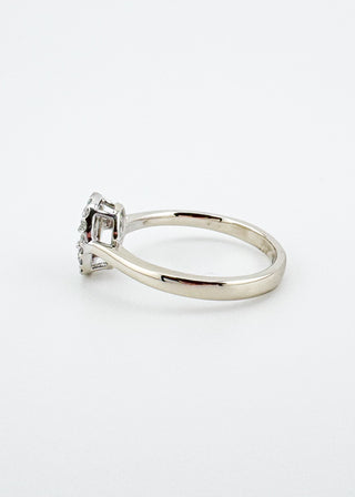 Ring, 14K White Gold, oval cluster diamond ring, side view