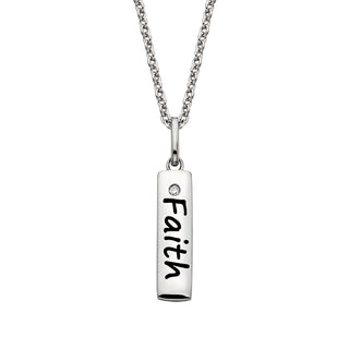 Faith Bar Pendant in sterling silver