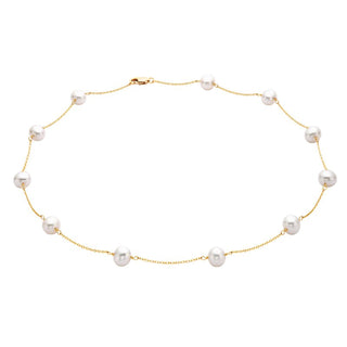 Gold over Sterling Freshwater Pearl Necklace