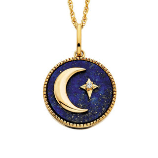 Lapis Lazuli Moon and Star Necklace