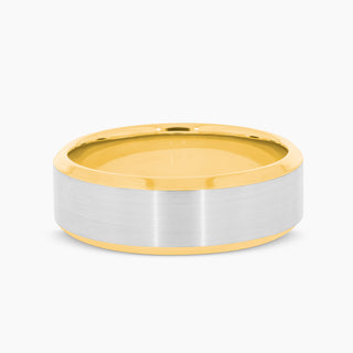 14K Two Toned Satin Finish Wedding Band