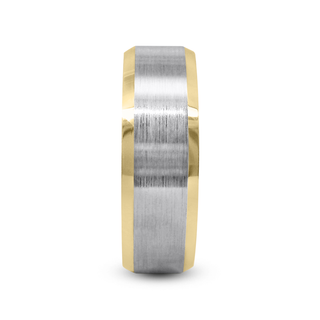 14K Two Toned Satin Finish Wedding Band