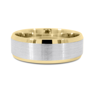14K Two Toned Satin Finish Wedding Band