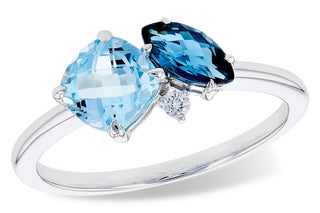 14K White Gold Blue Topaz Ring