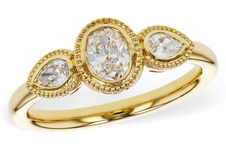 14K Yellow Gold 3-Stone Diamond Ring
