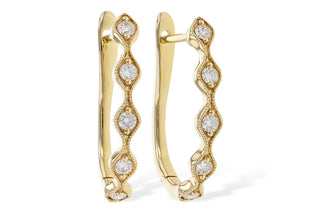 14k Yellow Gold 1/4tw Diamond Hoop Earrings