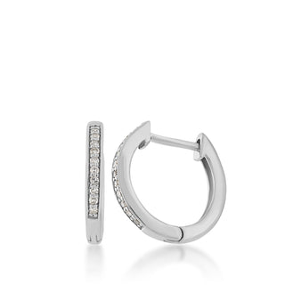 Sterling Silver Diamond Hoop Earrings