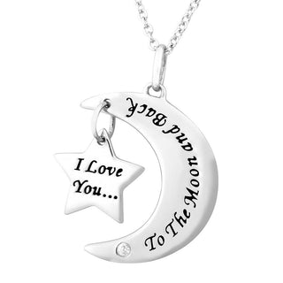 Sterling Silver Love you to the Moon and Back Pendant