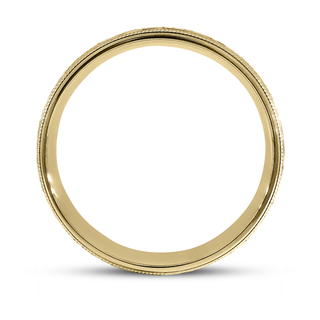 14K Yellow Gold Hand Engraved Wedding Band