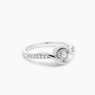 14K Illusion Set Diamond Engagement Ring