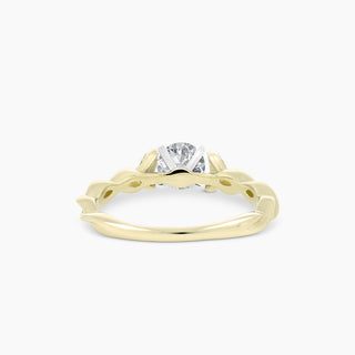 Twisted Band Diamond 14K Yellow Gold Ring