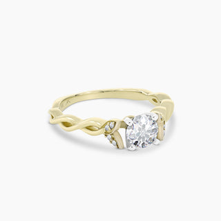 Twisted Band Diamond 14K Yellow Gold Ring