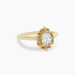 Filigree Pear Diamond Engagement Ring