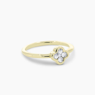 14K Diamond Clover Ring