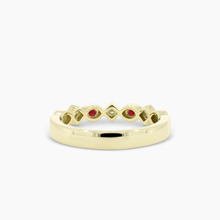 14K Ruby & Diamond Stackable Band