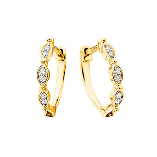 10K Yellow Gold Sweetie Diamond Accent Hoops