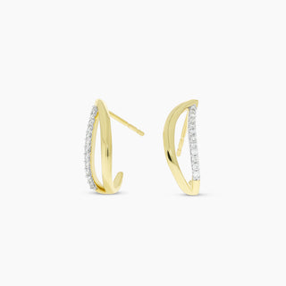 Sweeties Yellow Gold & Diamond Split Hoop Earrings