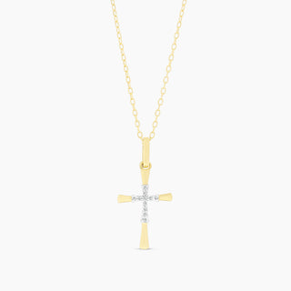 Yellow Gold & Diamond Cross Necklace