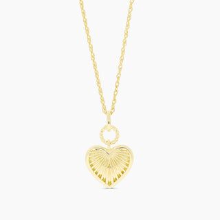 Puffed Heart Gold Vermeil Necklace