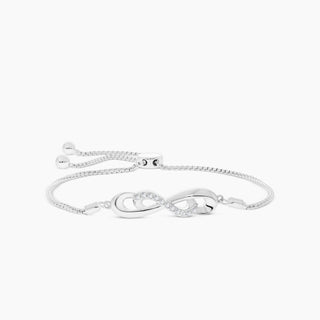 Sterling Silver & White Topaz Infinity Bolo Bracelet