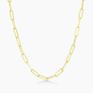Paperclip Necklace with Yellow Gold Overlay