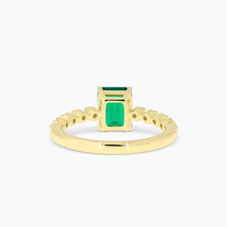 Chatham Created Emerald and Lab Grown Diamond Ring