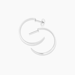 Silver Tone Medium Hoop Earrings