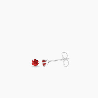 Ruby Silver Tone Earrings