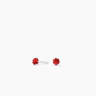 Ruby Silver Tone Earrings