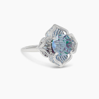 Dazzling DavinChi Cut Blue Topaz Flower Ring