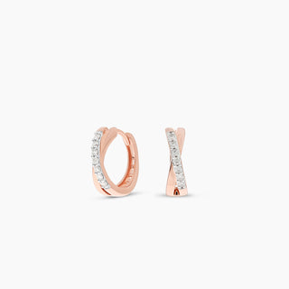 Diamond Huggie Hoop Earrings