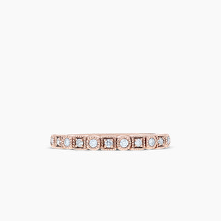 10K Rose Gold Diamond Stackable Band