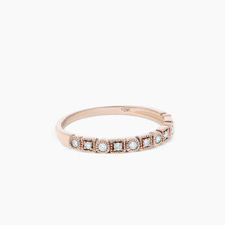 10K Rose Gold Diamond Stackable Band