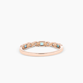 10K Rose Gold Alexandrite and Diamond Stackable band