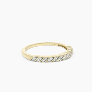 10K Yellow Gold Diamond Stackable Band