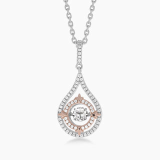 Sterling Silver and Rose Tone Rhythm of Love Necklace