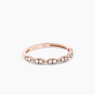 10K Rose Gold Diamond Stackable Band
