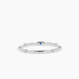 10K White Gold Sapphire Stackable Band