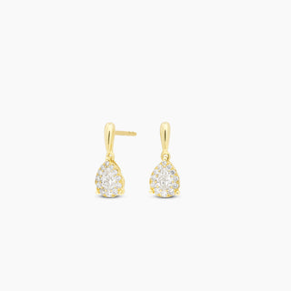 Pear Diamond Halo Earrings