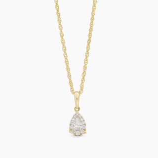 Diamond Pear Halo Necklace (1/4 ct tw)