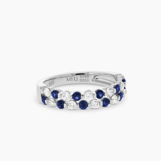 Sapphire & Diamond Stacked Ring